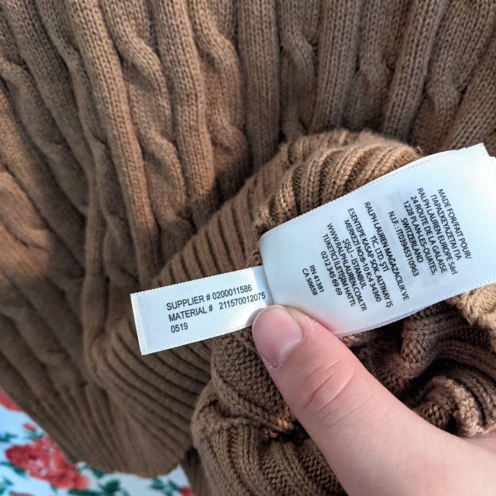 POLO RALPH LAUREN ✨ Tan Cable Knit Sweater - Picture 6 of 6